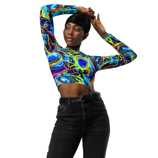 Prism Eclipse on a Long Sleeve Crop Top