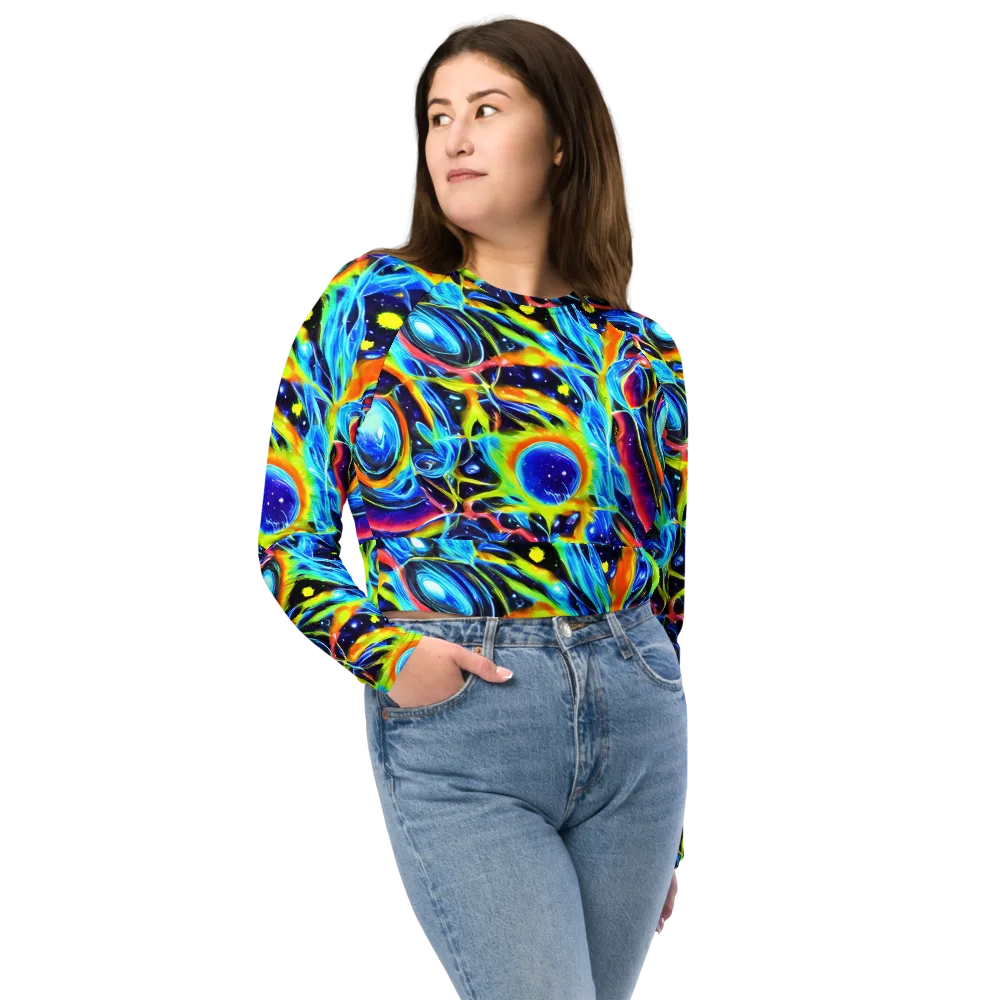 Prism Eclipse on Long Sleeve Crop Top — Front
