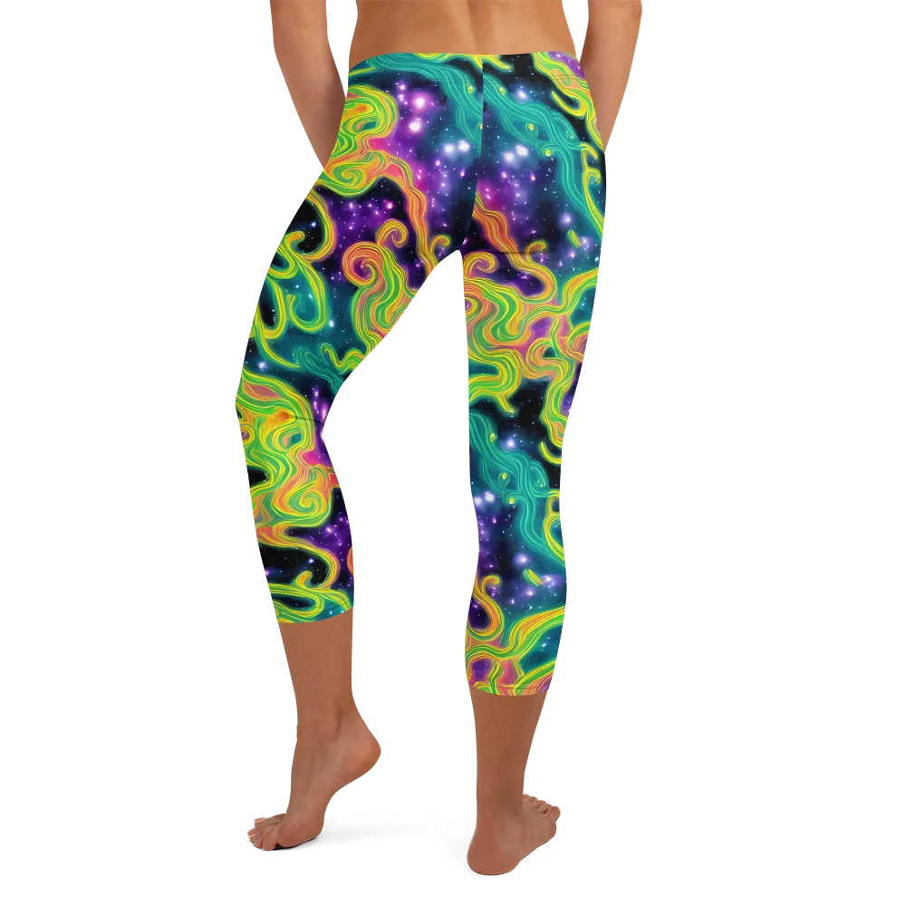 Cosmic Serpentine on Capri Leggings — Back