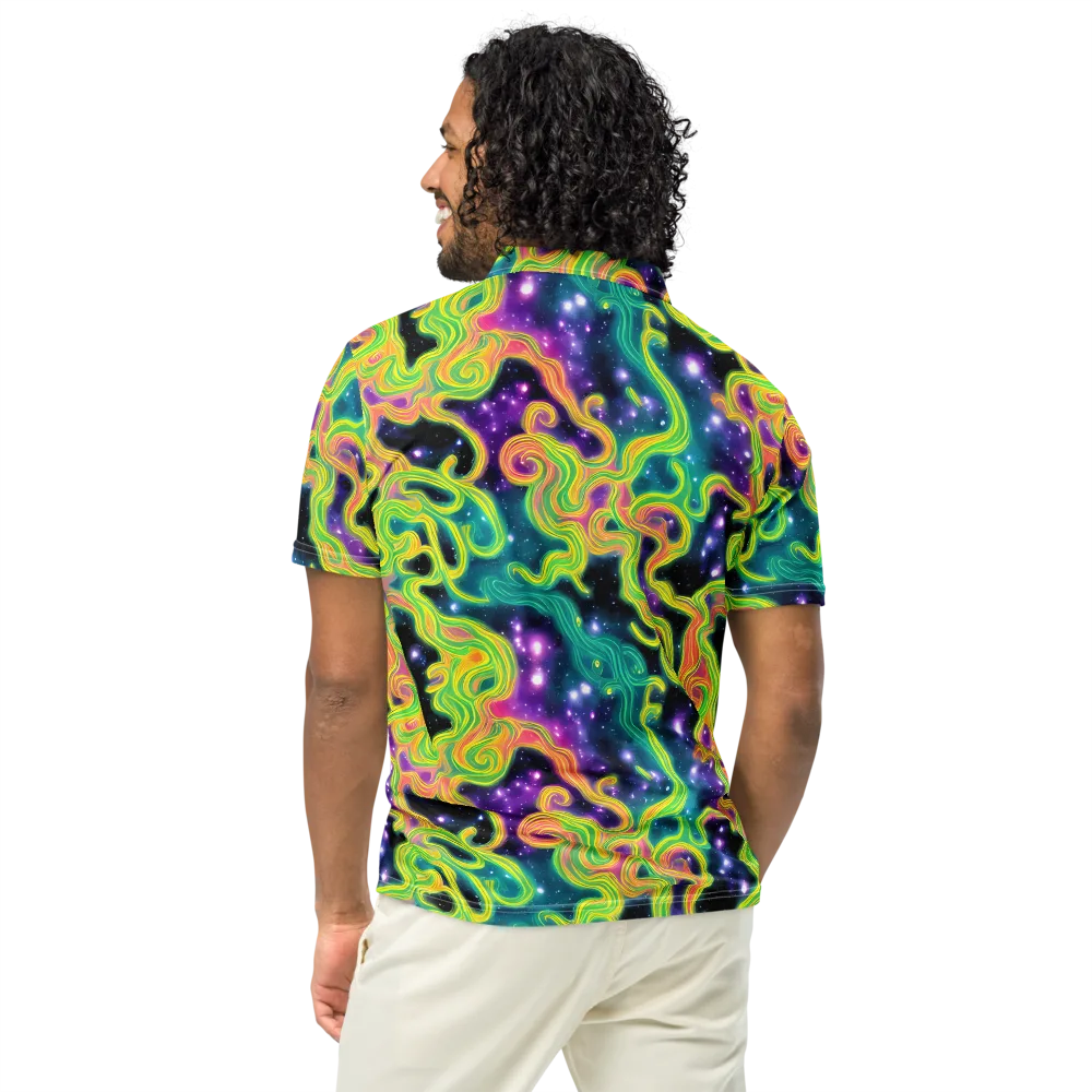 Cosmic Serpentine on Men's Slim Fit Polo Shirt — Back