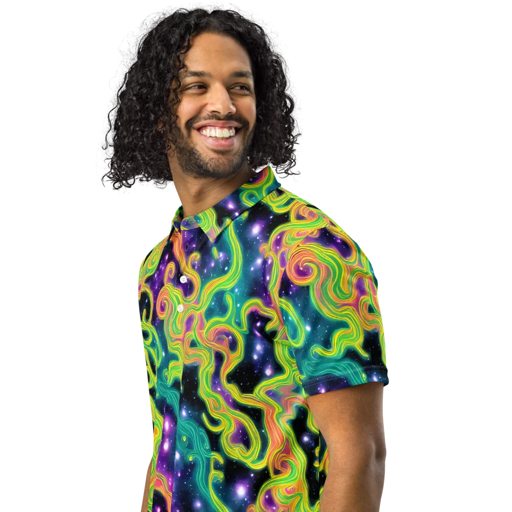 Cosmic Serpentine on Men's Slim Fit Polo Shirt — Left Front