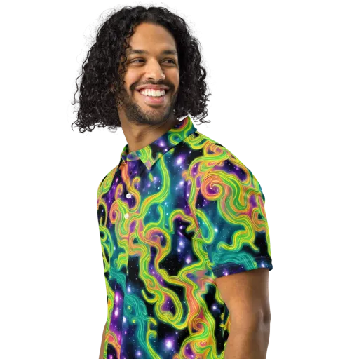 Cosmic Serpentine on a Men's Slim Fit Polo Shirt
