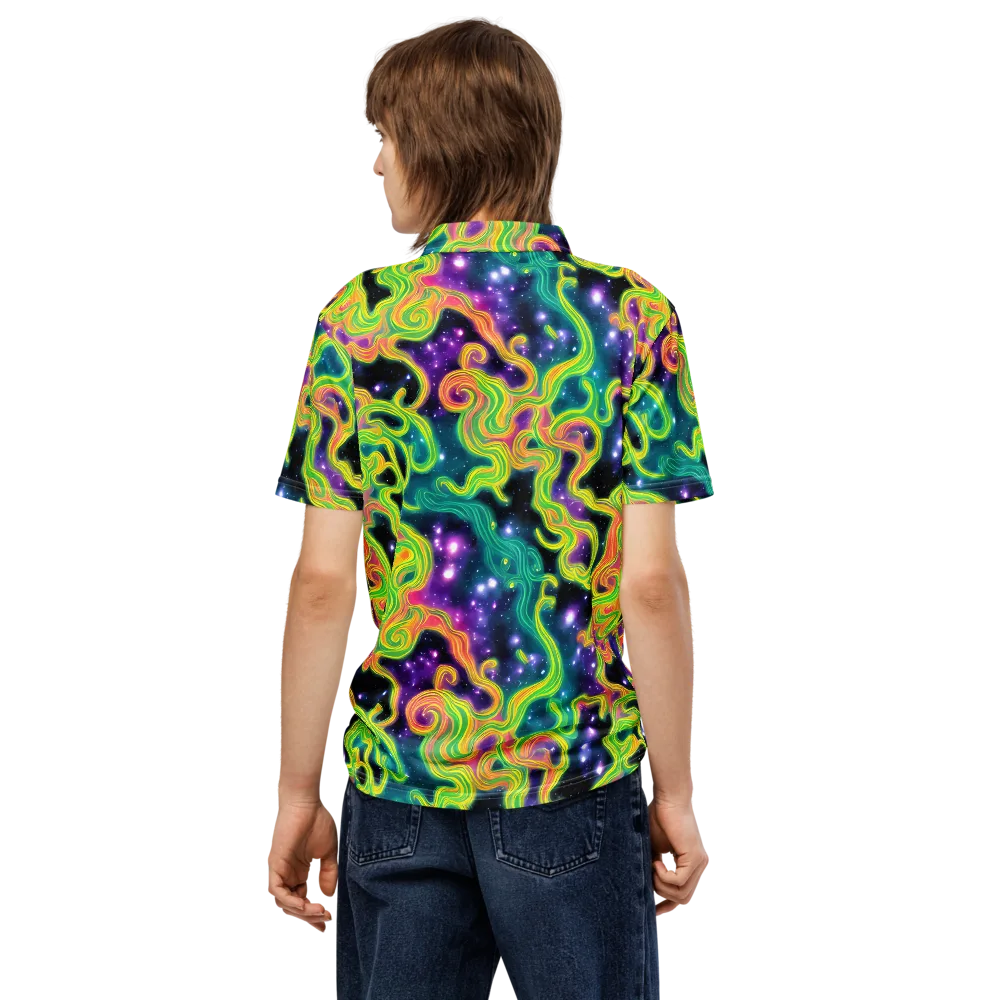 Cosmic Serpentine on Men's Slim Fit Polo Shirt — Back