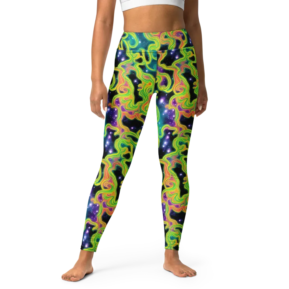 Cosmic Serpentine on Yoga Leggings — Front