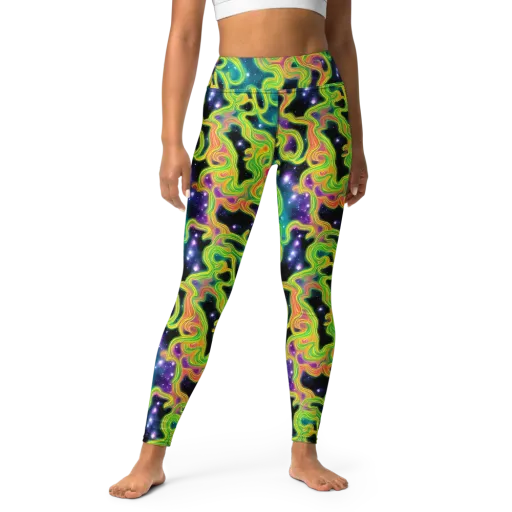 Cosmic Serpentine on a Yoga Leggings