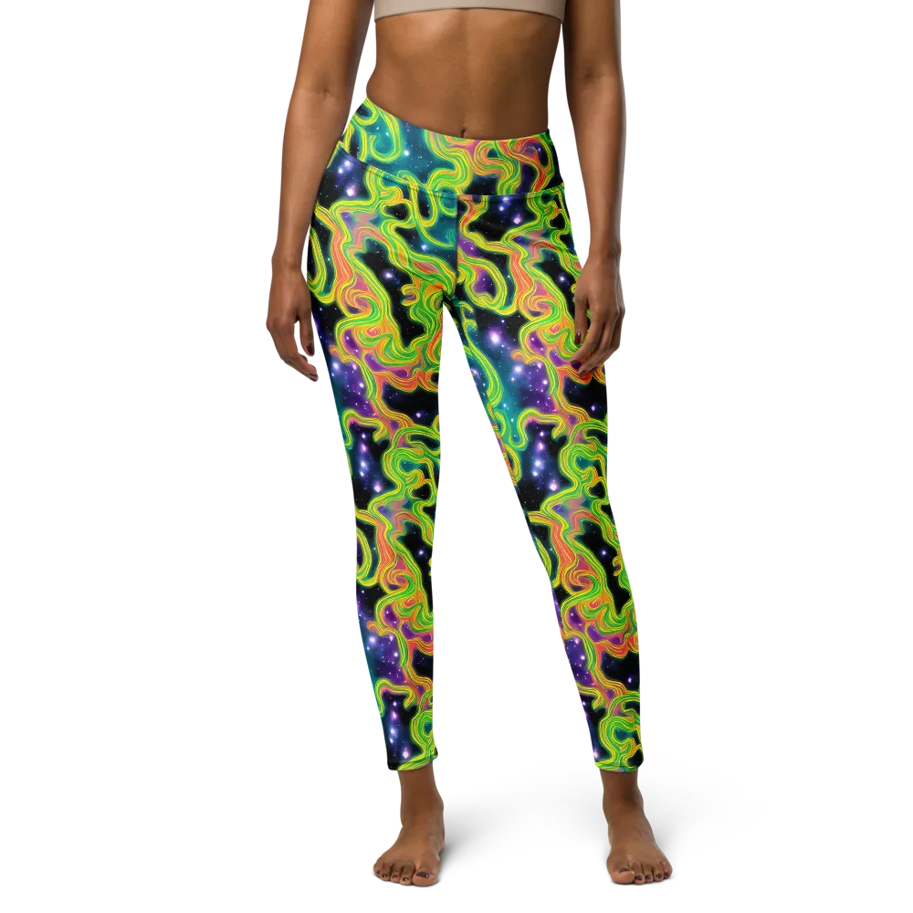 Cosmic Serpentine on Yoga Leggings — Front