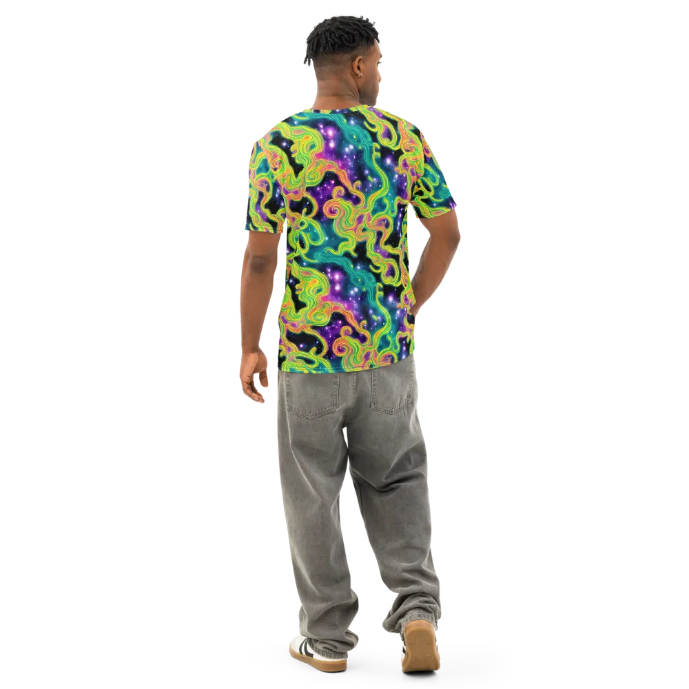 Cosmic Serpentine on Men's Cotton Crew Neck T-Shirt — Back