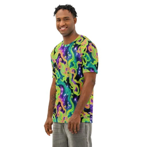Cosmic Serpentine on a Men's Cotton Crew Neck T-Shirt