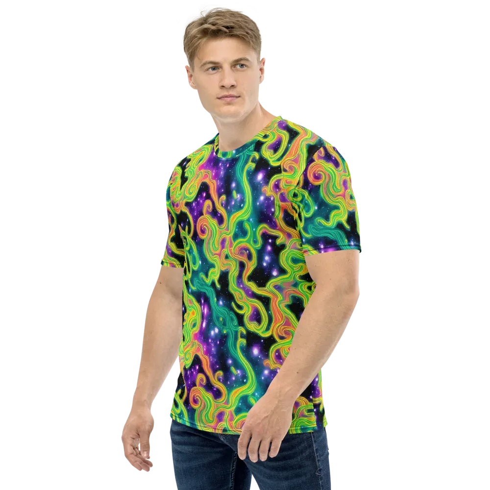 Cosmic Serpentine on Men's Crew Neck T-Shirt — Left