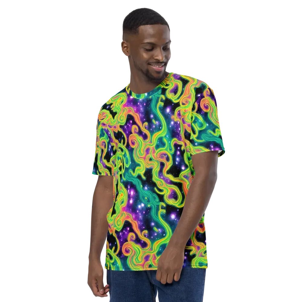 Cosmic Serpentine on Men's Crew Neck T-Shirt — Left
