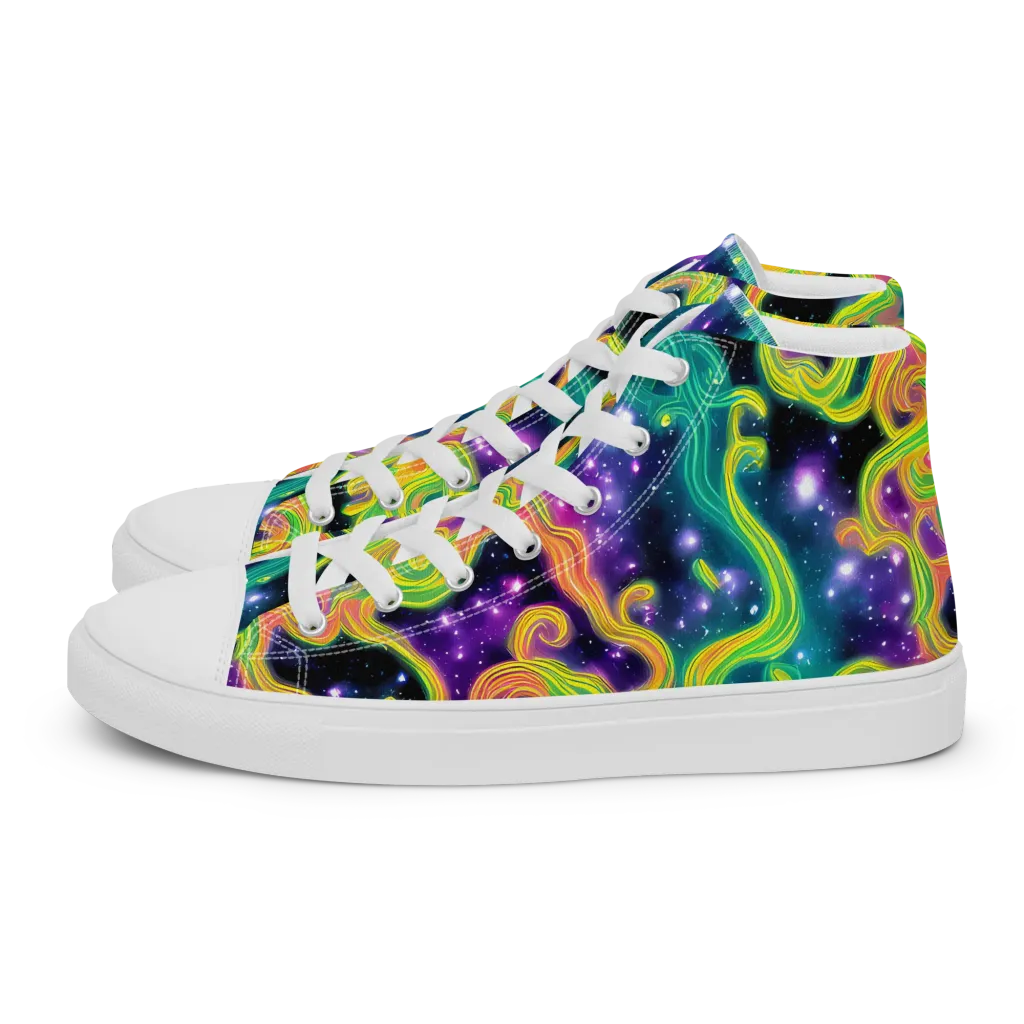 Cosmic Serpentine on Men's High Top Canvas Shoes — Left