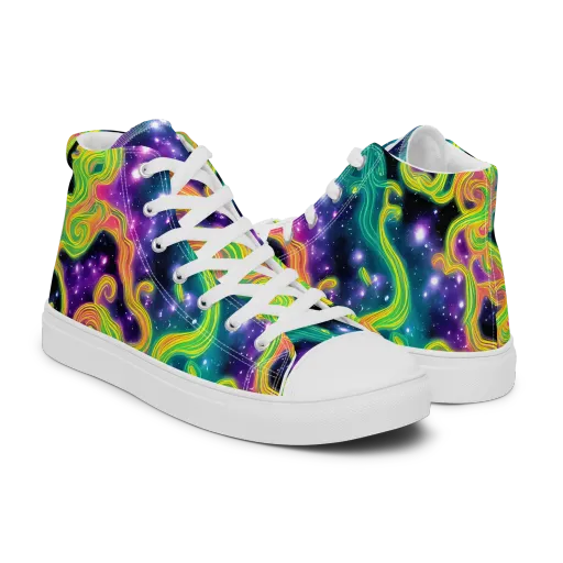 Cosmic Serpentine on a Men's High Top Canvas Shoes