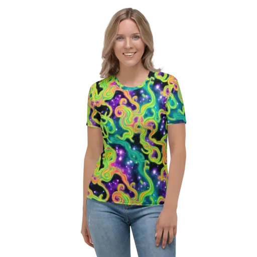 Cosmic Serpentine on a Women's Crew Neck T-Shirt