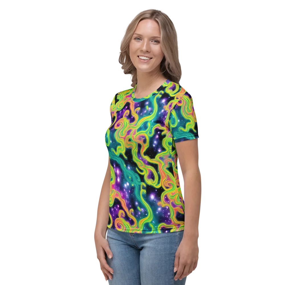 Cosmic Serpentine on Women's Crew Neck T-Shirt — Left