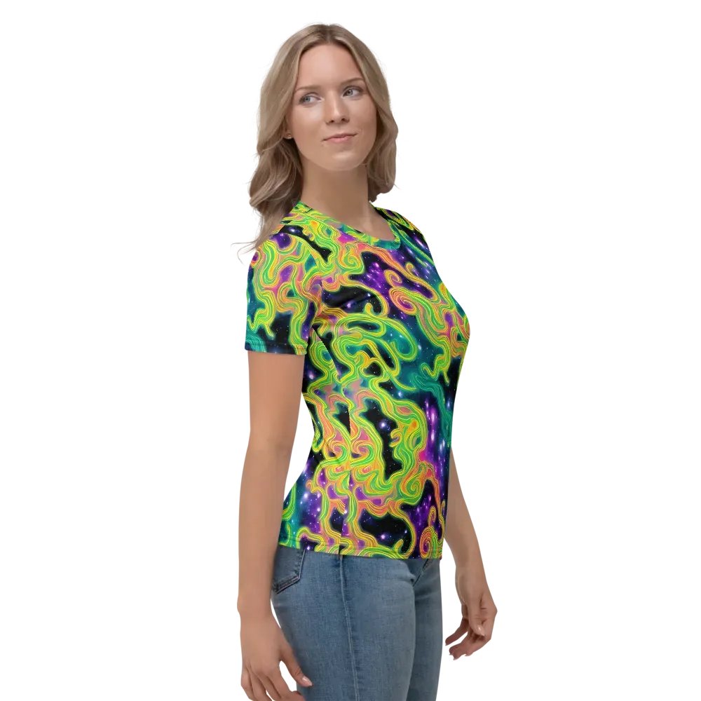 Cosmic Serpentine on Women's Crew Neck T-Shirt — Right