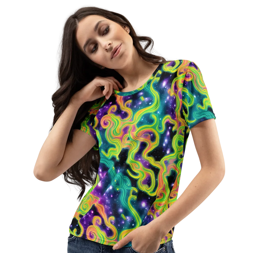 Cosmic Serpentine on Women's Crew Neck T-Shirt — Left Front