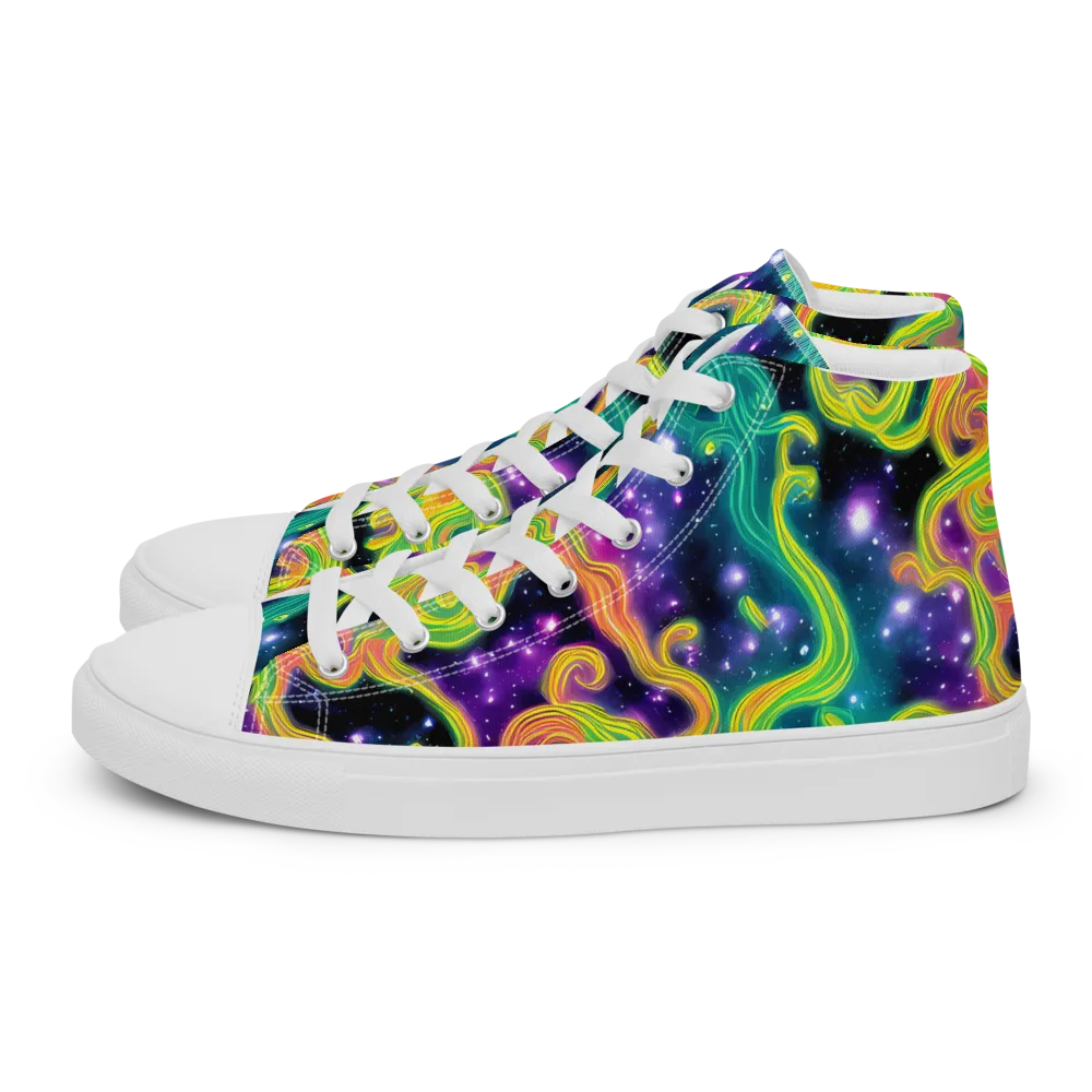 Cosmic Serpentine on Women's High Top Canvas Shoes — Left