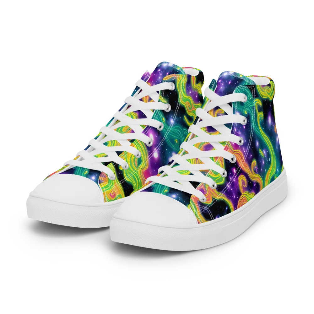 Cosmic Serpentine on Women's High Top Canvas Shoes — Left Front