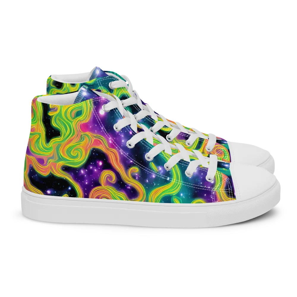 Cosmic Serpentine on Women's High Top Canvas Shoes — Right
