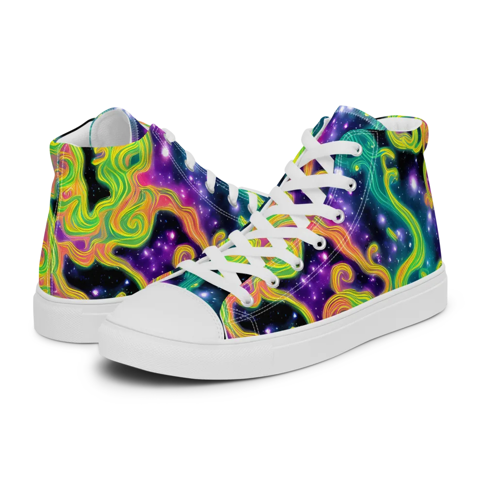 Cosmic Serpentine on Women's High Top Canvas Shoes — Left