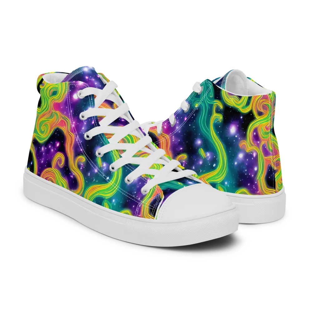 Cosmic Serpentine on Women's High Top Canvas Shoes — Right