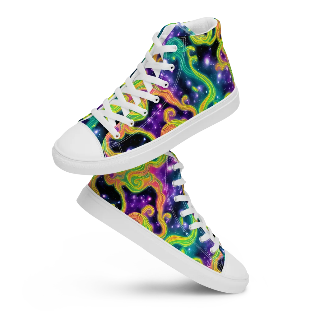 Cosmic Serpentine on Women's High Top Canvas Shoes — Front