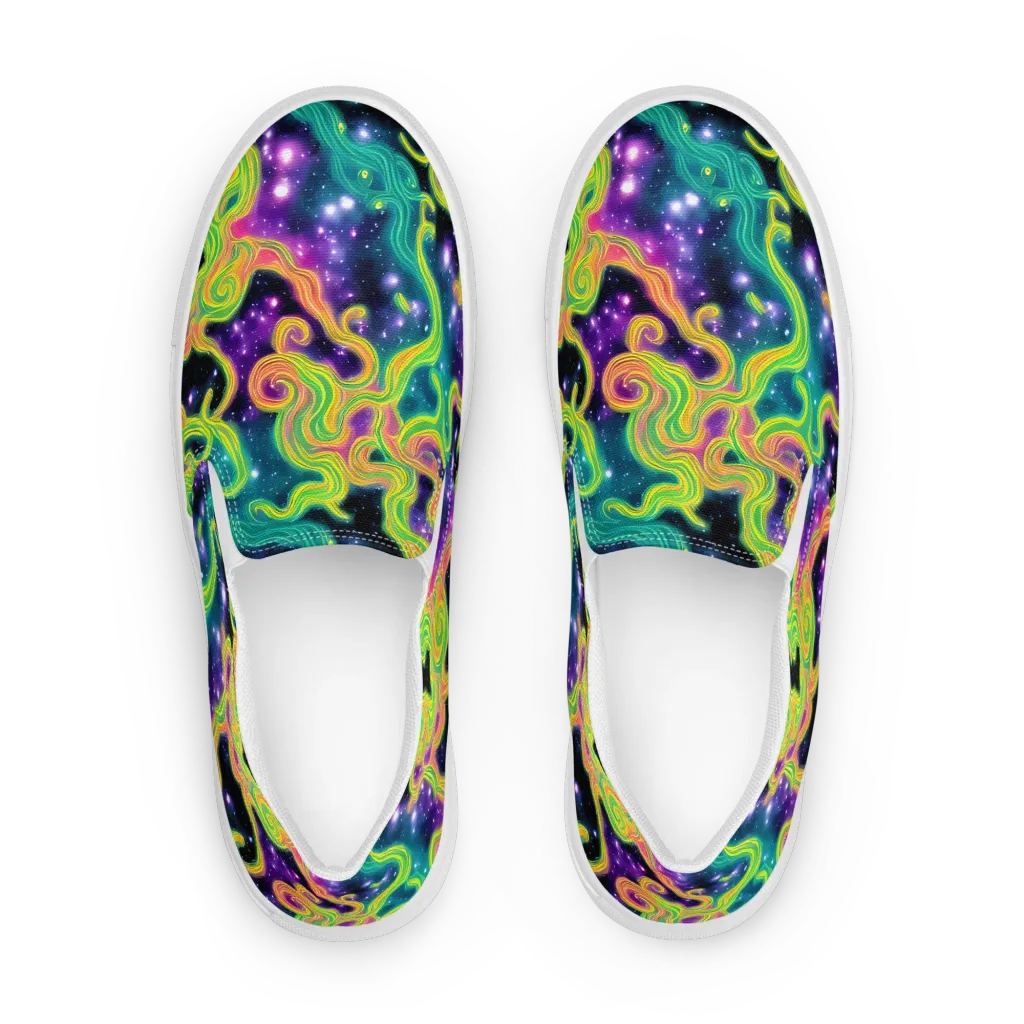 Cosmic Serpentine on Men's Slip-On Canvas Shoes — Front