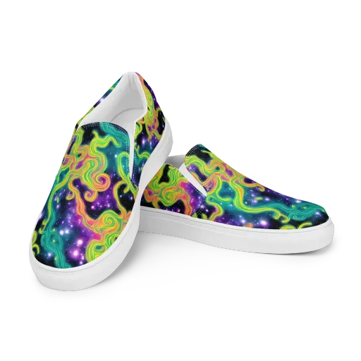 Cosmic Serpentine on a Men's Slip-On Canvas Shoes