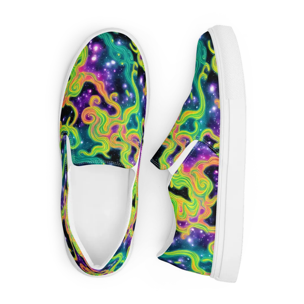 Cosmic Serpentine on Men's Slip-On Canvas Shoes — Front
