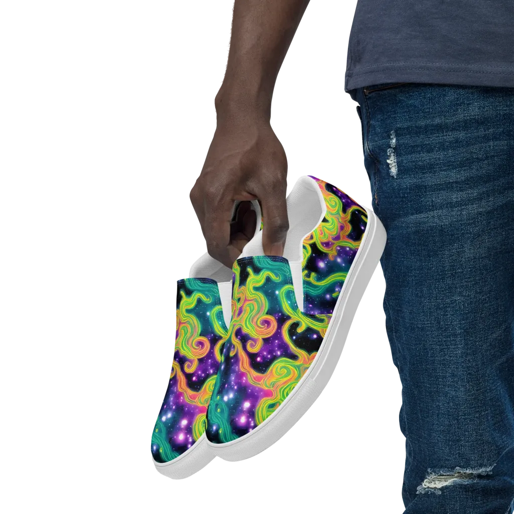 Cosmic Serpentine on Men's Slip-On Canvas Shoes — Left Front