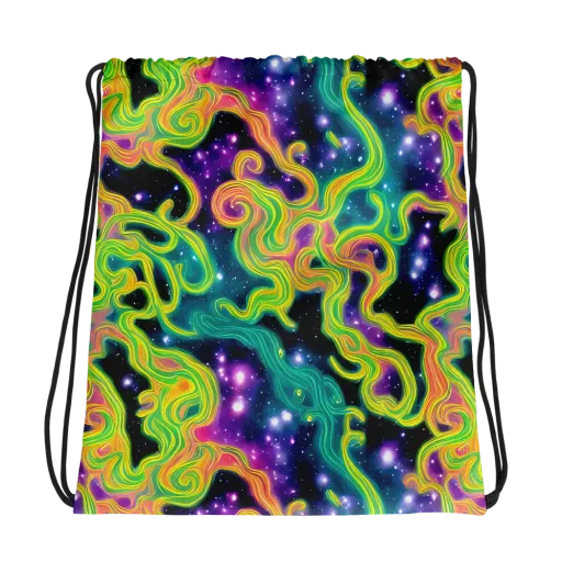 Cosmic Serpentine on a Drawstring Bag