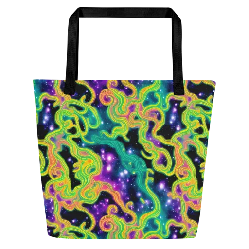 Cosmic Serpentine on a Large Tote Bag W/ Pocket