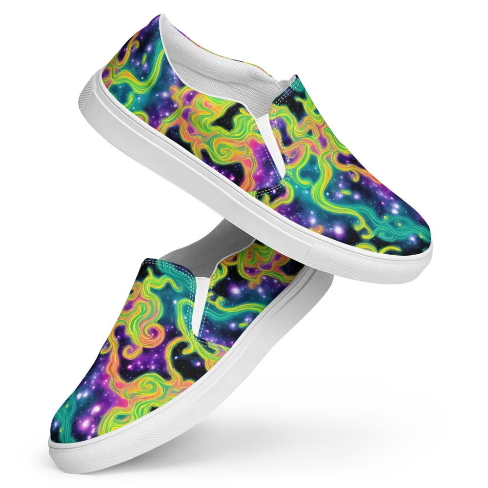 Cosmic Serpentine on Women's Slip-On Canvas Shoes — Front