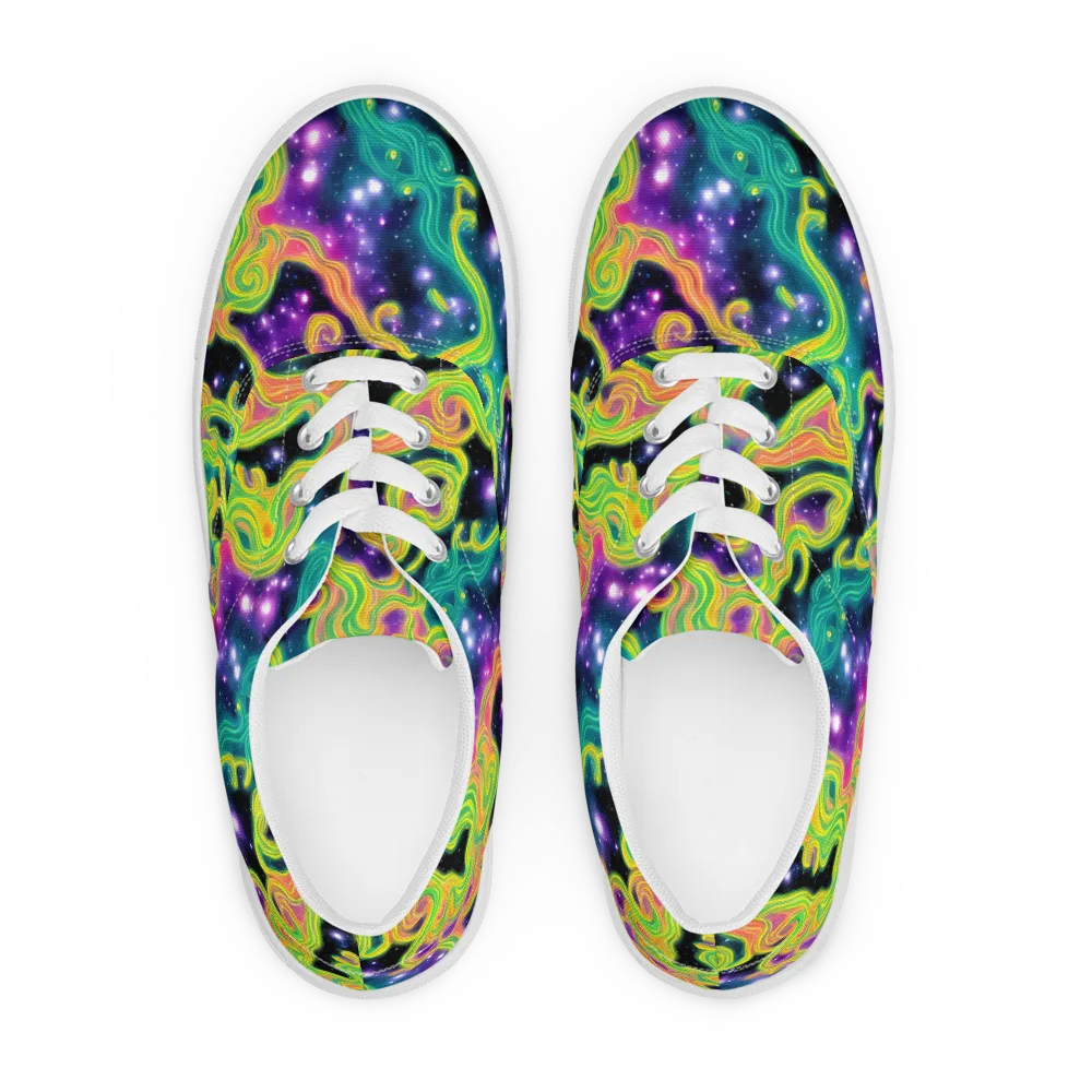 Cosmic Serpentine on Men's Lace-Up Canvas Shoes — Front