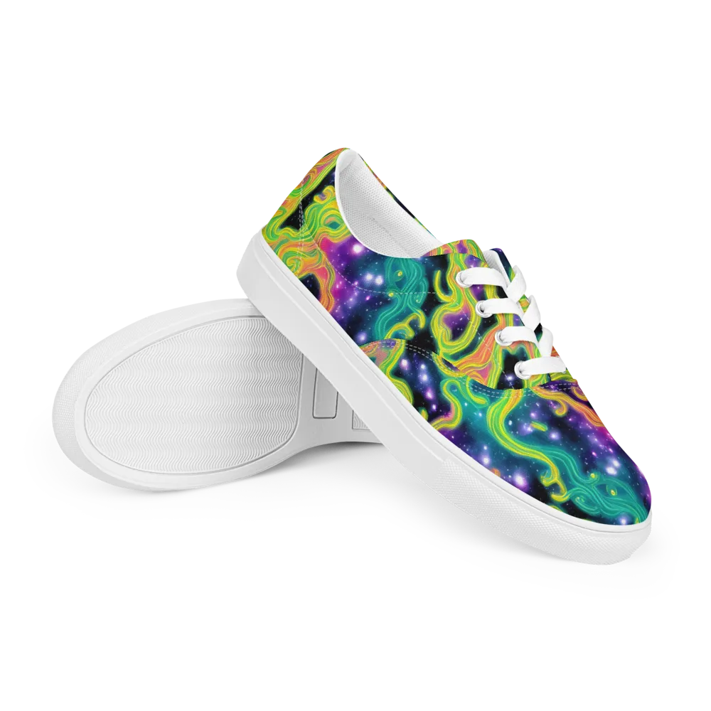 Cosmic Serpentine on Men's Lace-Up Canvas Shoes — Right Front