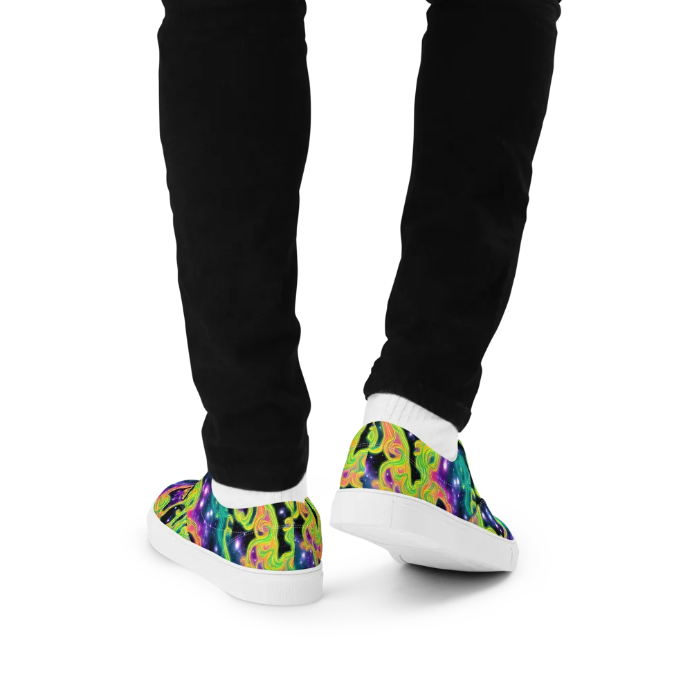 Cosmic Serpentine on Men's Lace-Up Canvas Shoes — Back