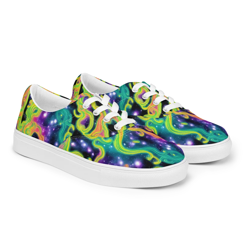 Cosmic Serpentine on Men's Lace-Up Canvas Shoes — Right Front