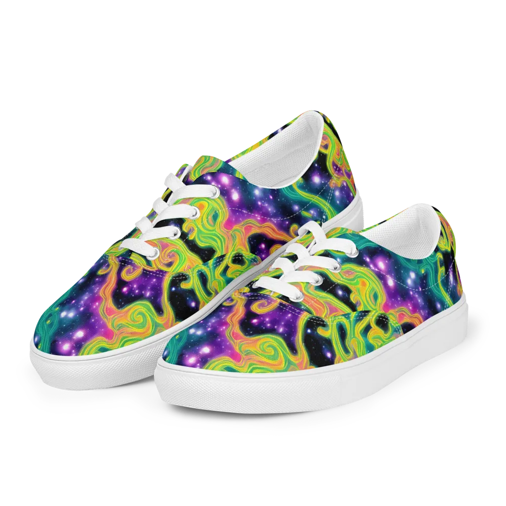 Cosmic Serpentine on Men's Lace-Up Canvas Shoes — Left Front