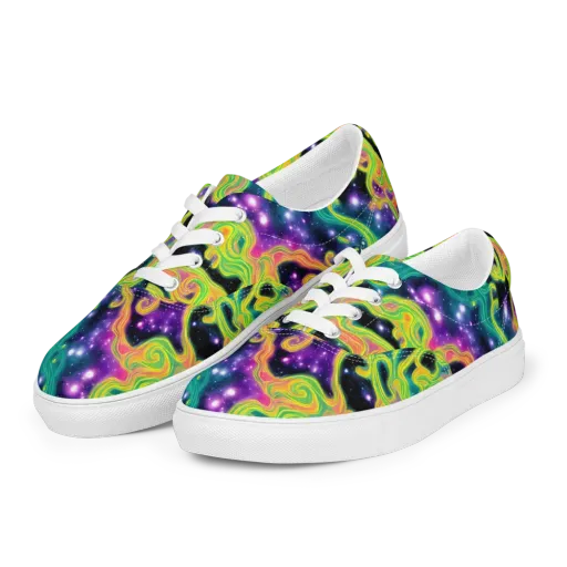 Cosmic Serpentine on a Men's Lace-Up Canvas Shoes