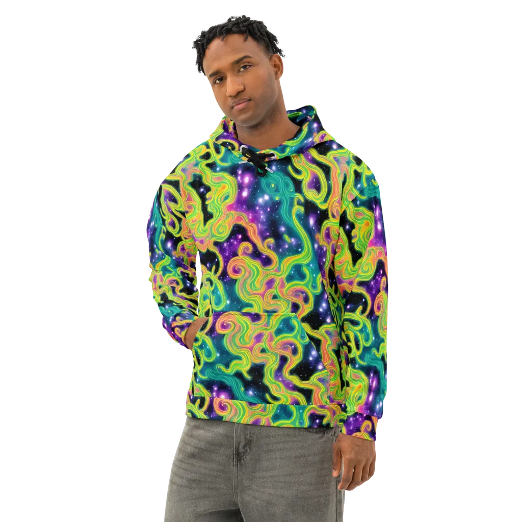 Cosmic Serpentine on Cotton Hoodie — Left Front