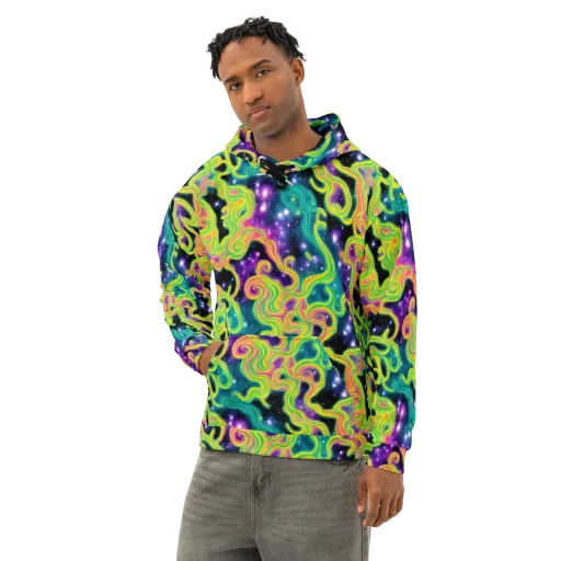 Cosmic Serpentine on a Cotton Hoodie