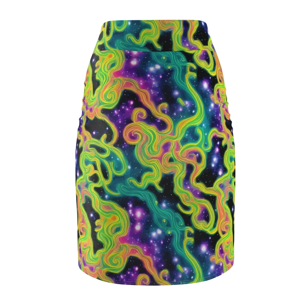Cosmic Serpentine on Pencil Skirt — Back