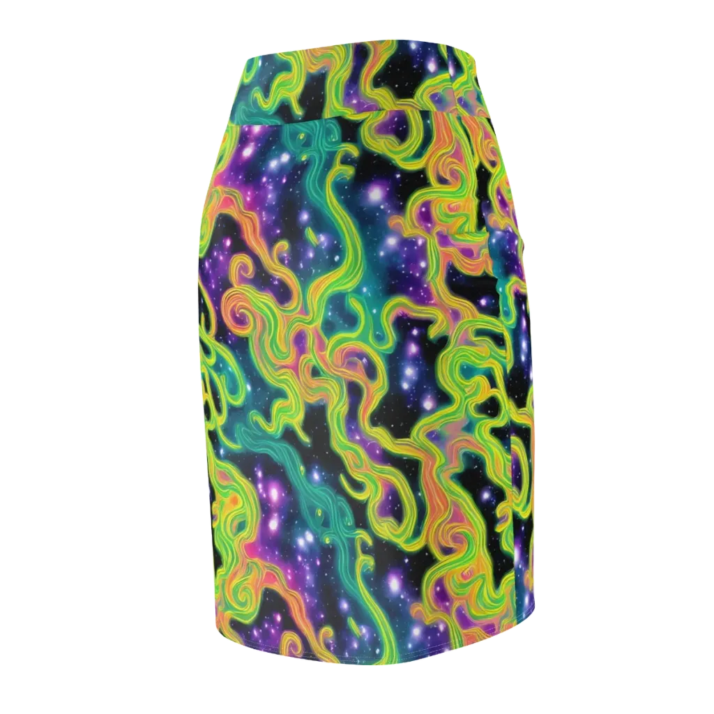 Cosmic Serpentine on Pencil Skirt — Back Side