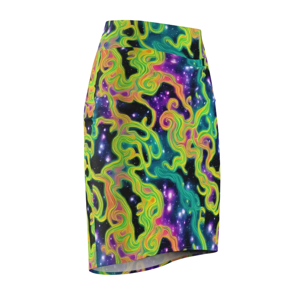 Cosmic Serpentine on Pencil Skirt — Front Side