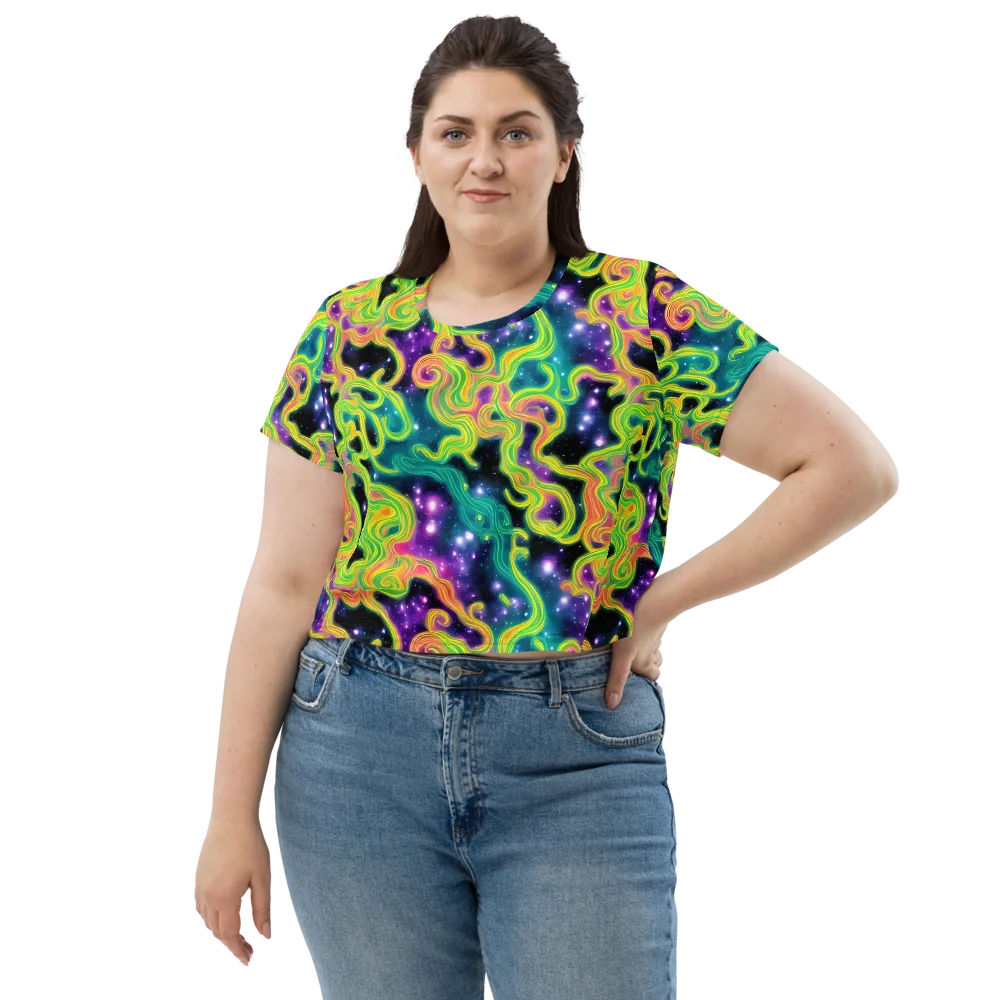 Cosmic Serpentine on Crop Tee — Front