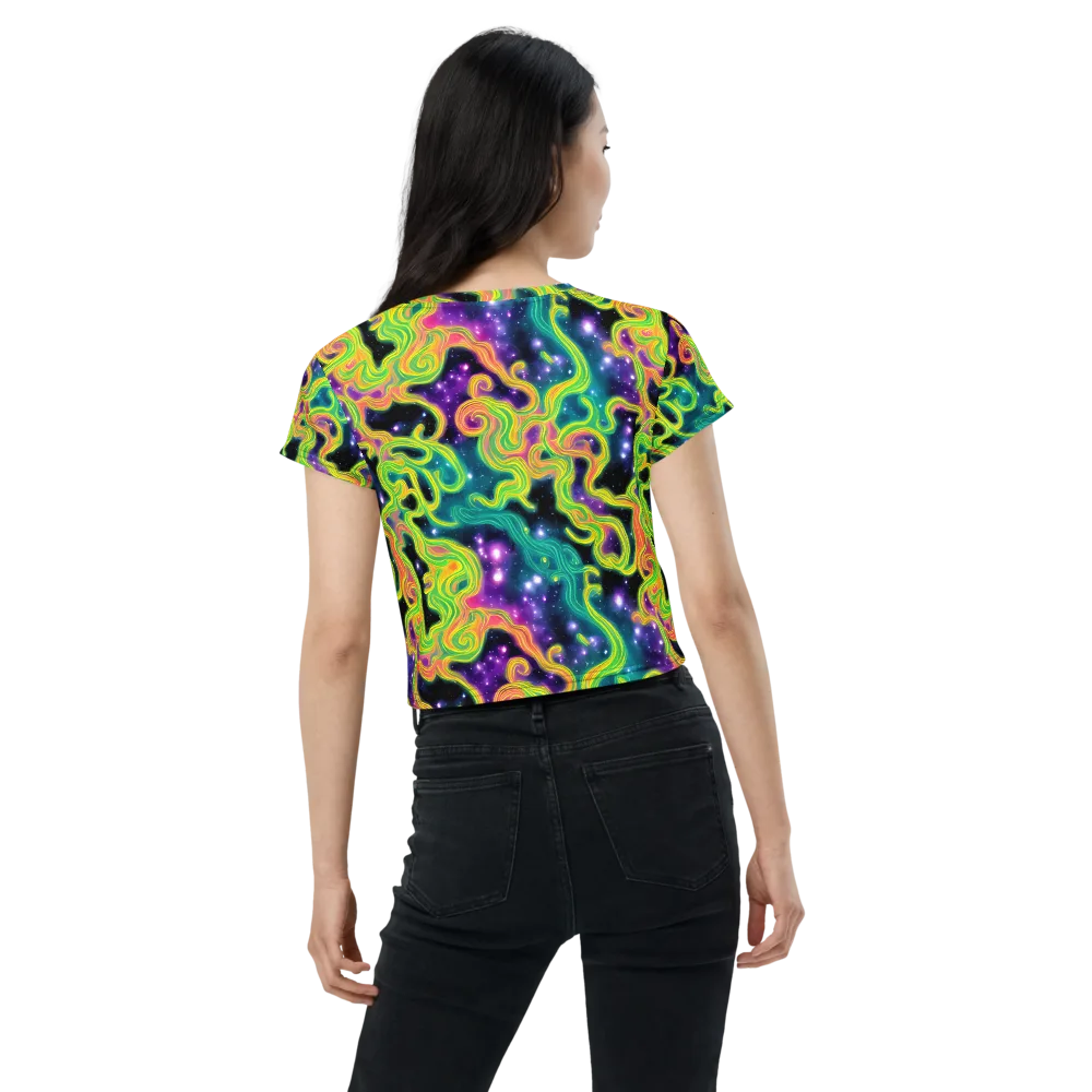 Cosmic Serpentine on Crop Tee — Back