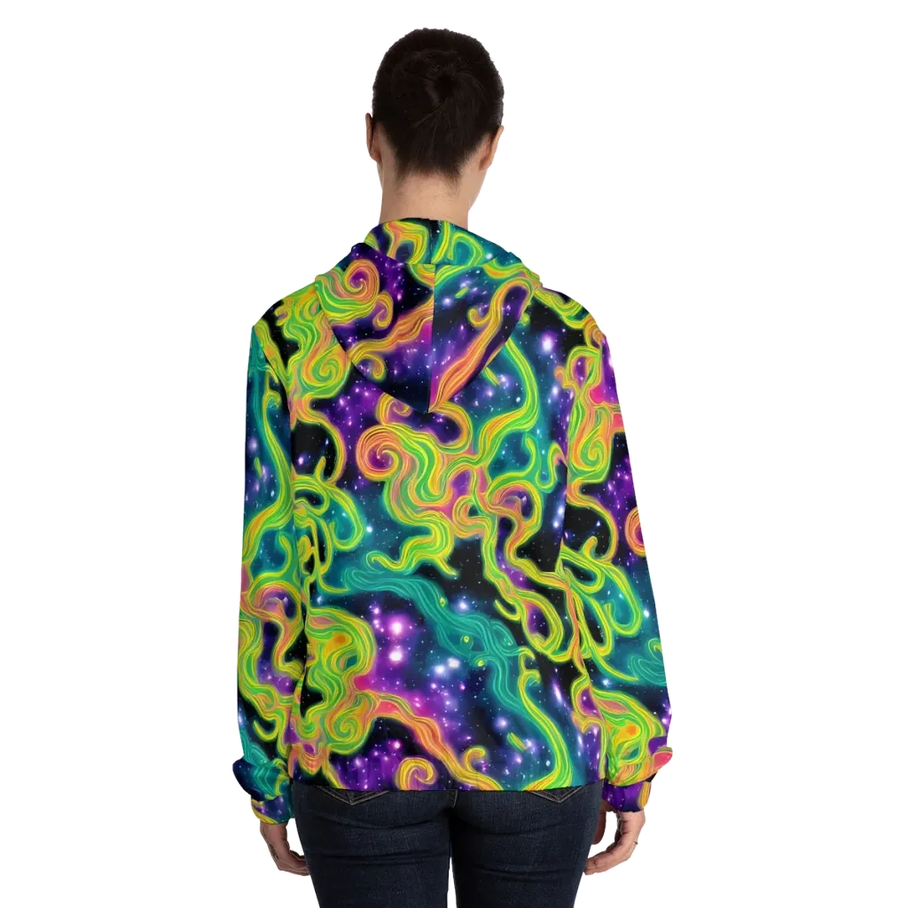 Cosmic Serpentine on Women's Full-Zip Hoodie — Back On Person