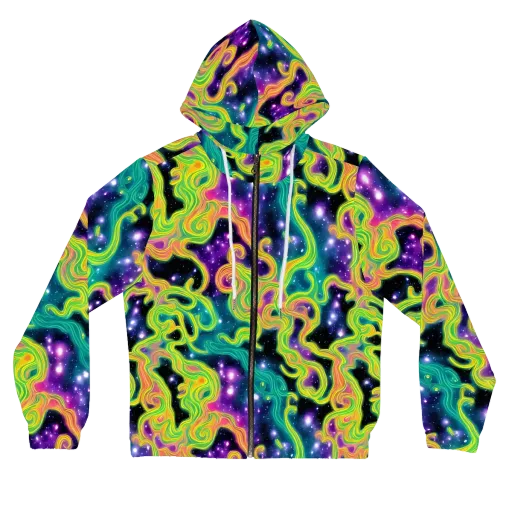 Cosmic Serpentine on a Women's Full-Zip Hoodie