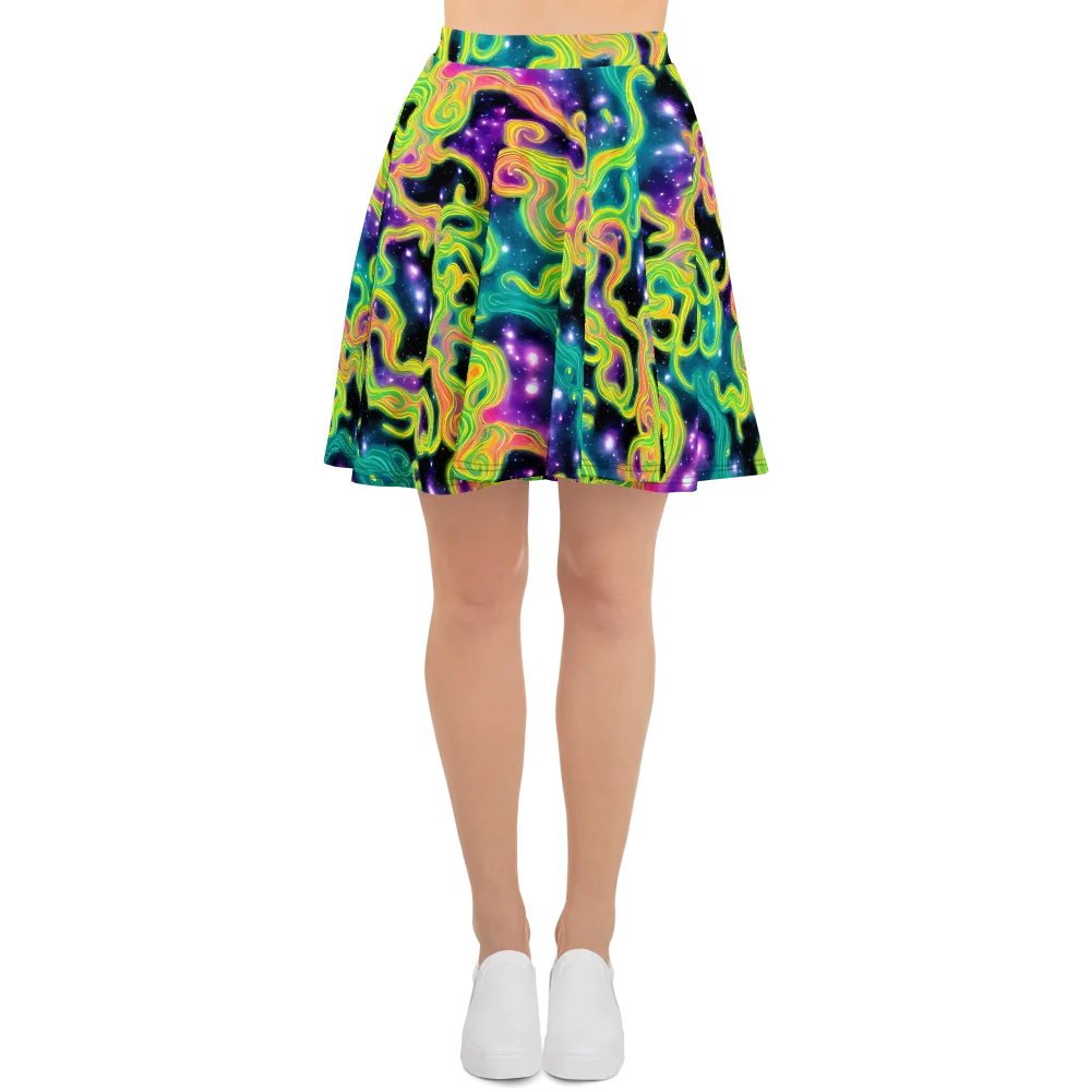 Cosmic Serpentine on Skater Skirt — Front