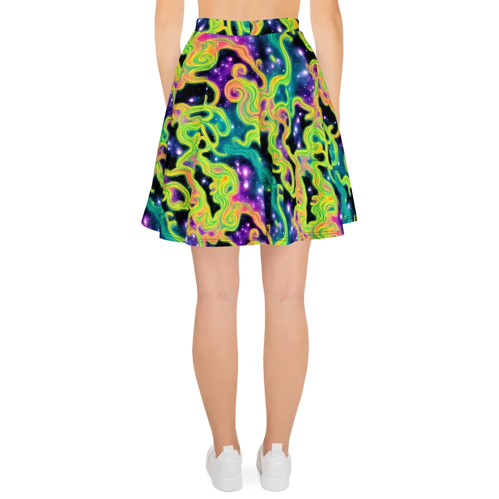 Cosmic Serpentine on Skater Skirt — Back
